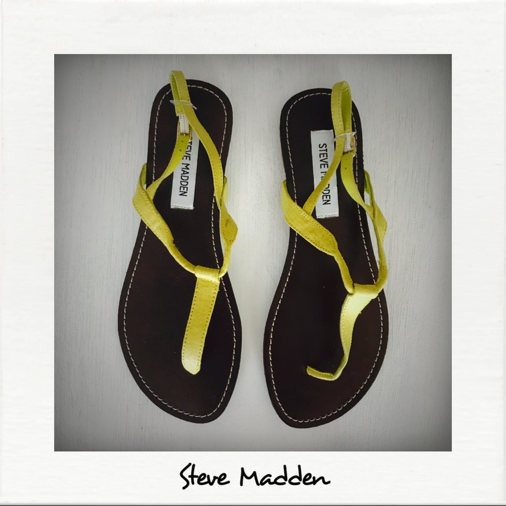 Brand New Steve Madden Yellow Suede Sandals